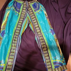 MEN'S  BLUE AFRICAN DASHIKI CARGO PANTS